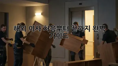 해외 이사, 처음부터 끝까지 완벽 가이드!